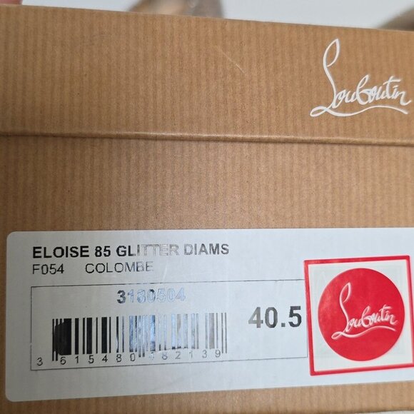 CHRISTIAN LOUBOUTIN | Eloise Glitter Heels Silver Sz 40.5 - Picture 8 of 9